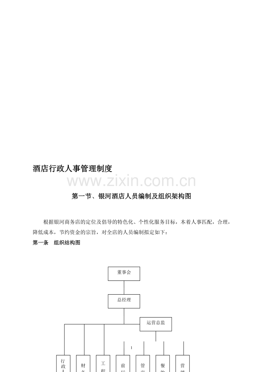 酒店行政人事管理制度.doc_第1页