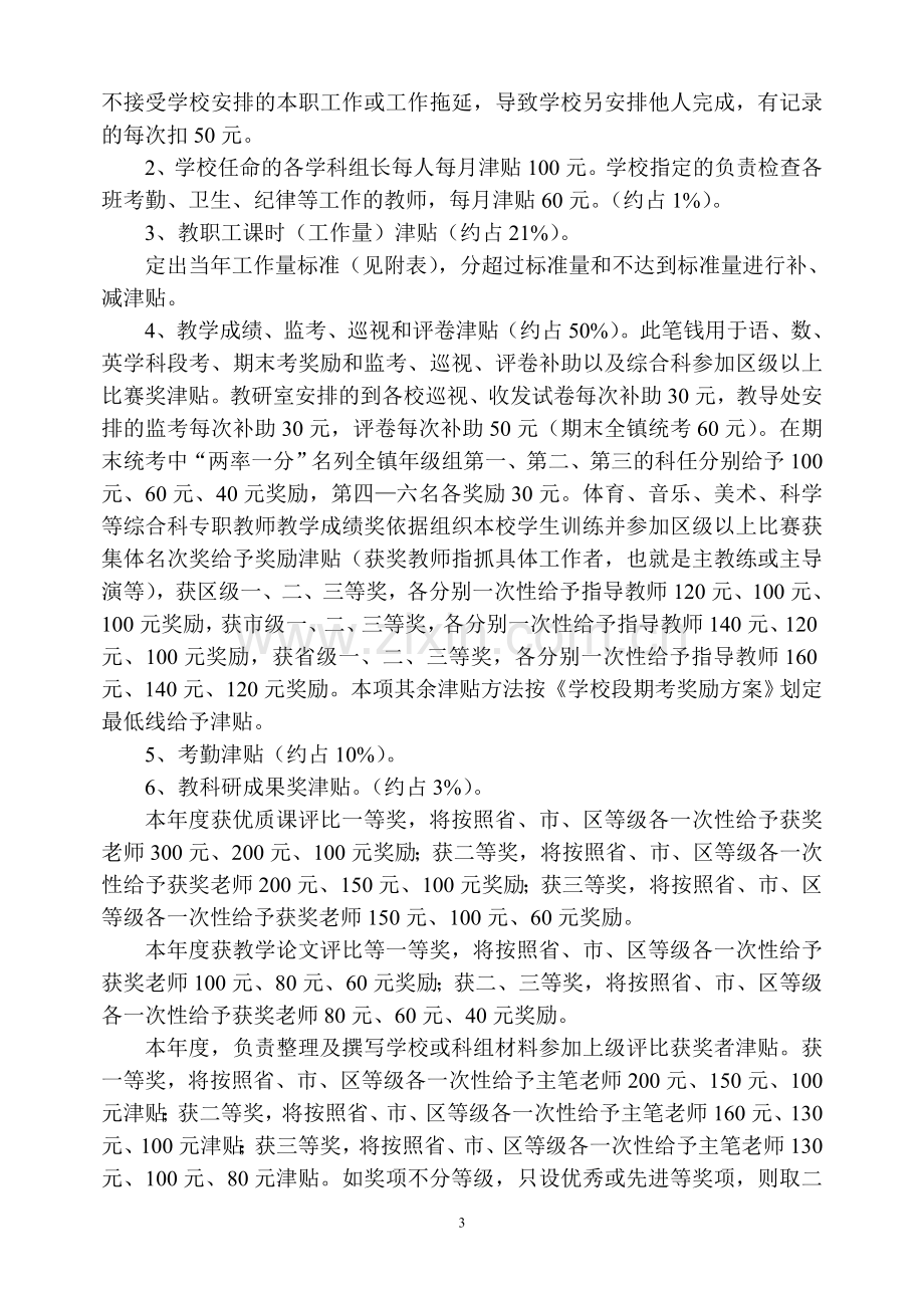 石山中心小学2013年教职工奖励性绩效工资分配实施方案.doc_第3页