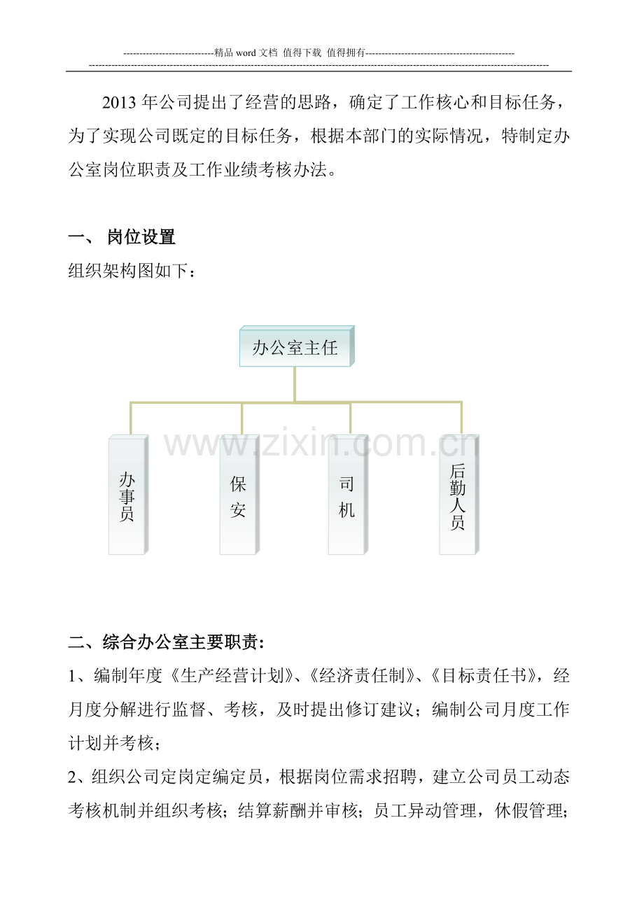 办公室岗位设置、工作职责及考核办法..doc_第3页