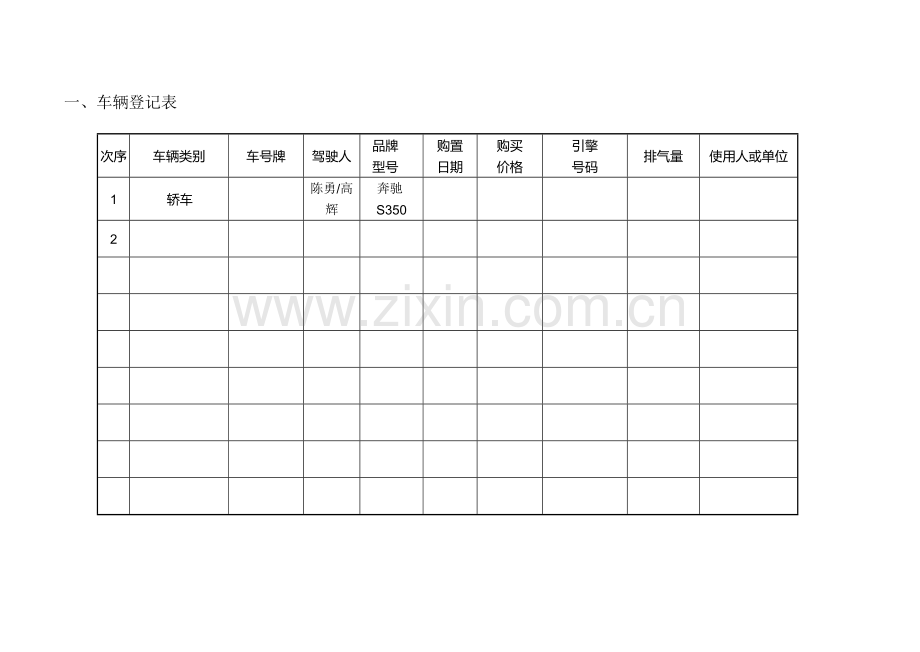 公司车辆管理表格.doc_第1页