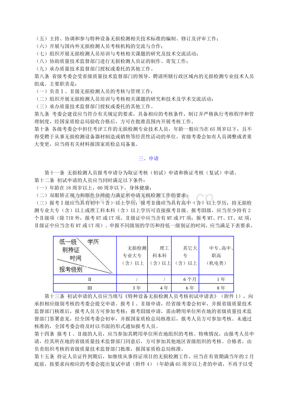 [2003]特种设备无损检测人员考核与监督管理规则.doc_第2页