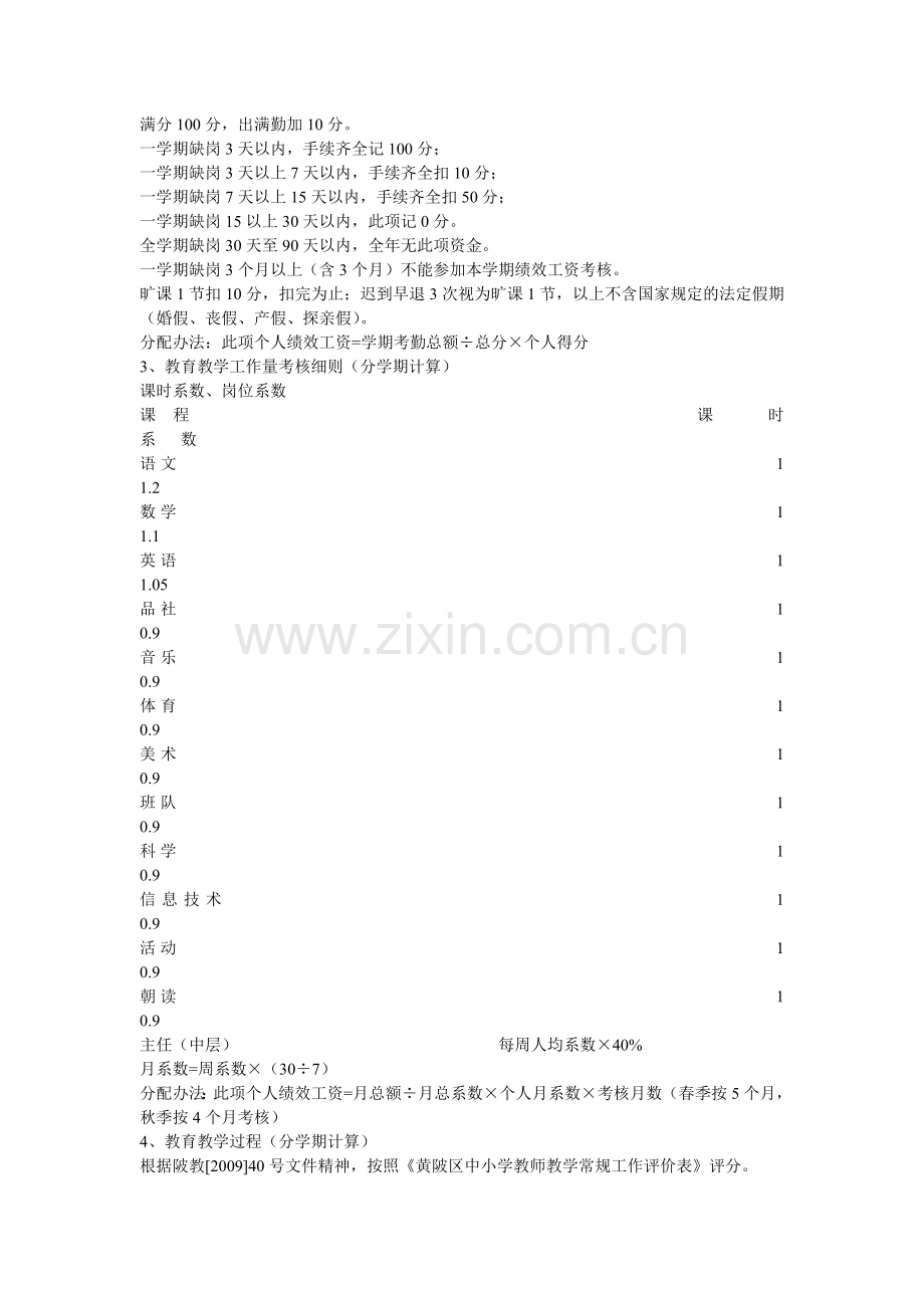 xx学校奖励性绩效工资考核方案.doc_第3页