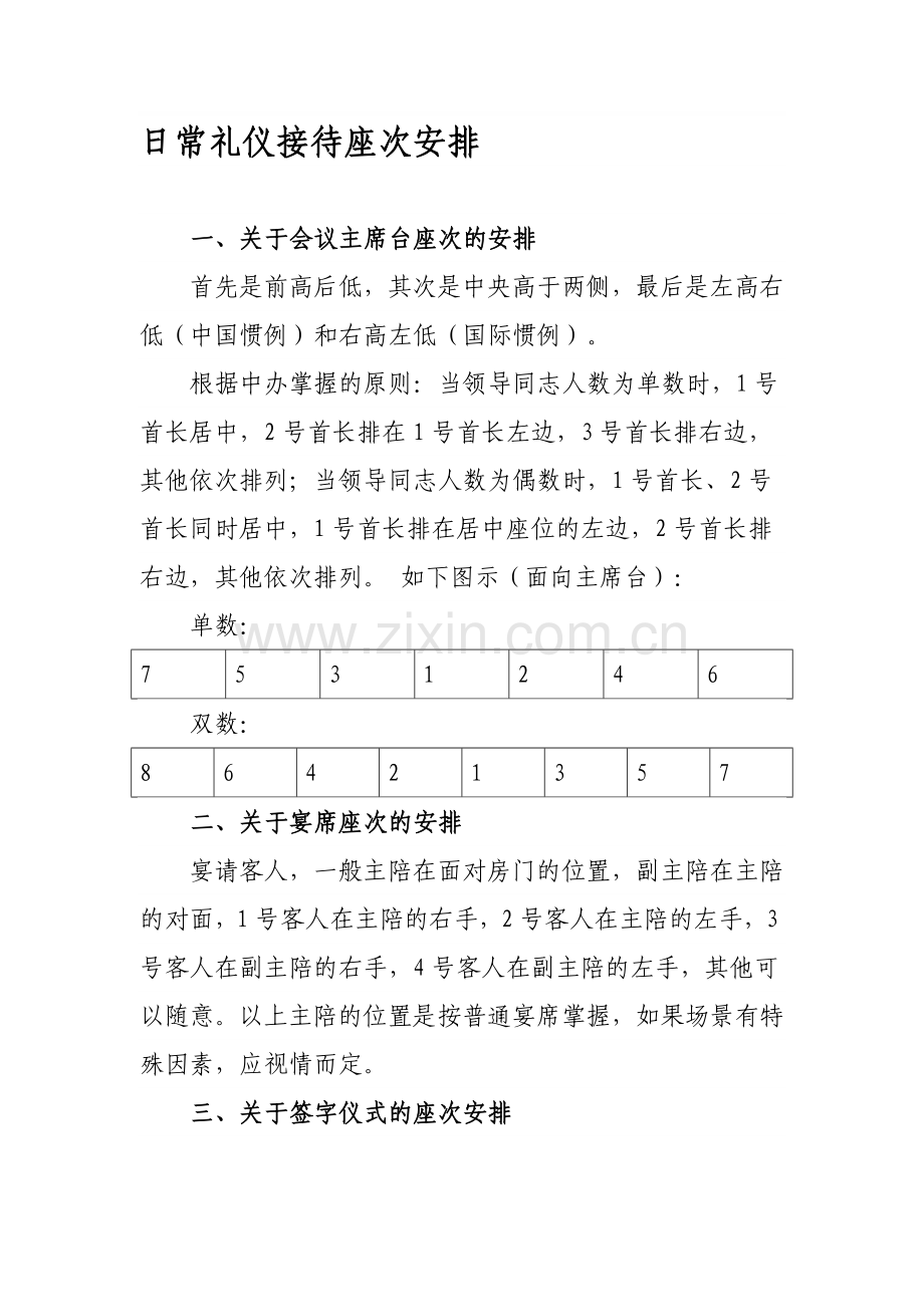 礼仪接待座次安排.doc_第1页