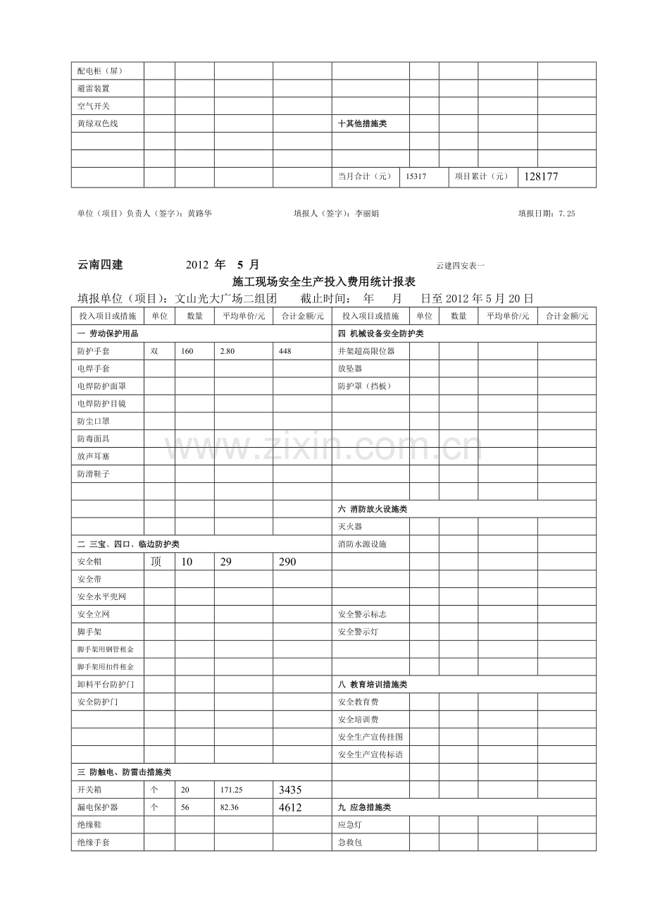 安全生产投入费用统计报表.doc_第3页