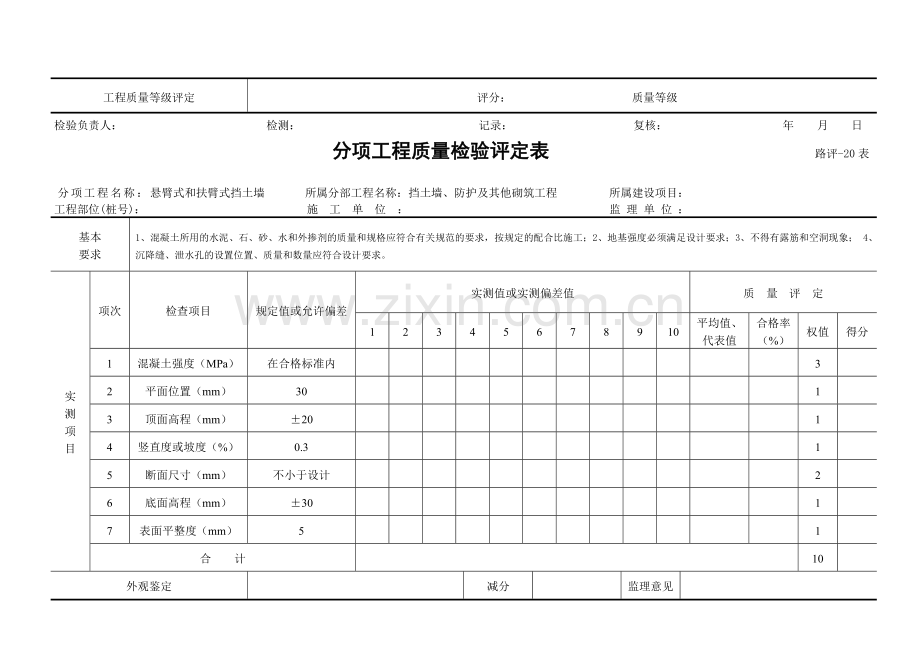 3挡土墙防护及其他砌筑分项工程质量检验评定表18-33.doc_第3页