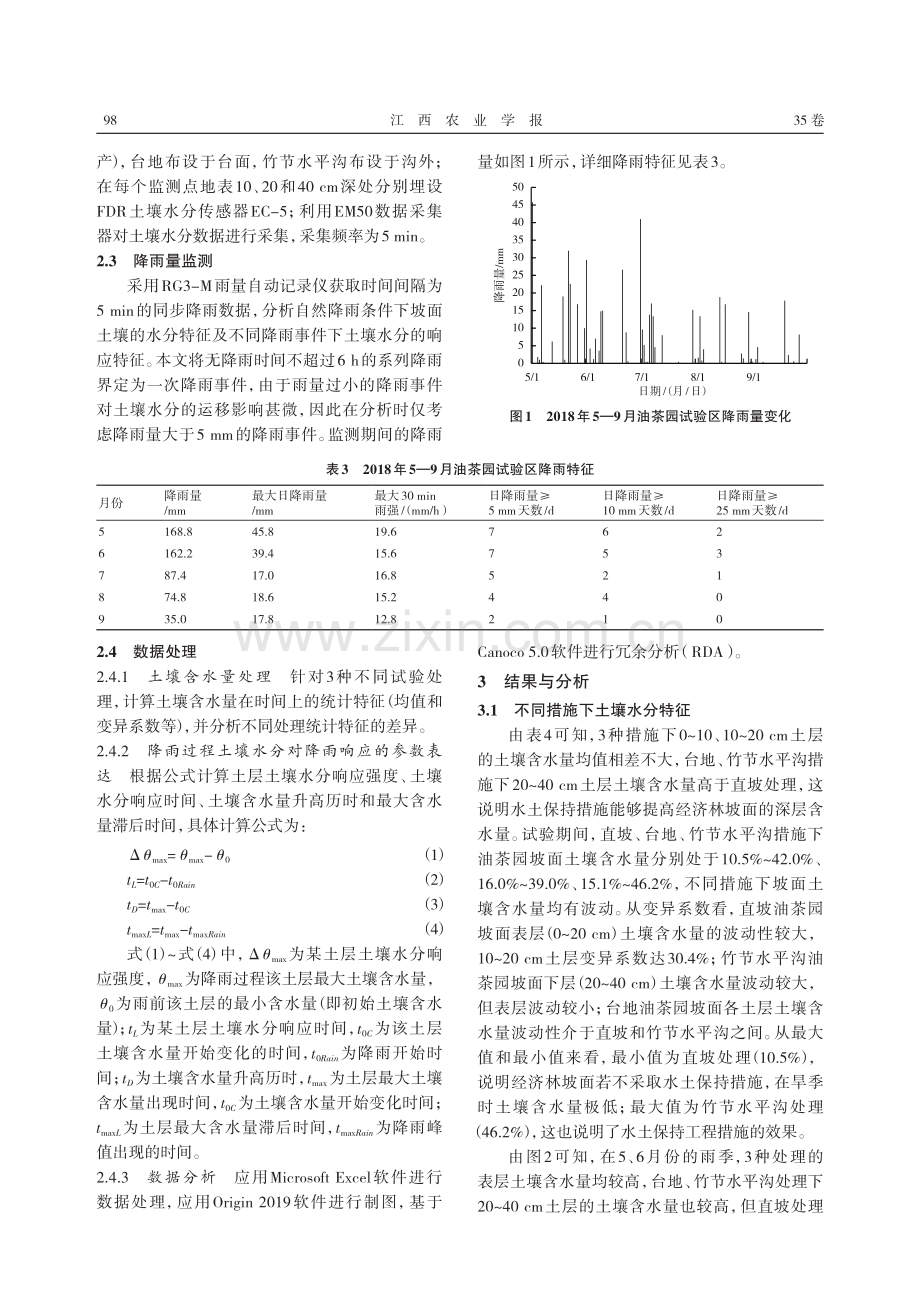 红壤丘陵区不同措施下经济林坡面土壤水分特征试验研究.pdf_第3页