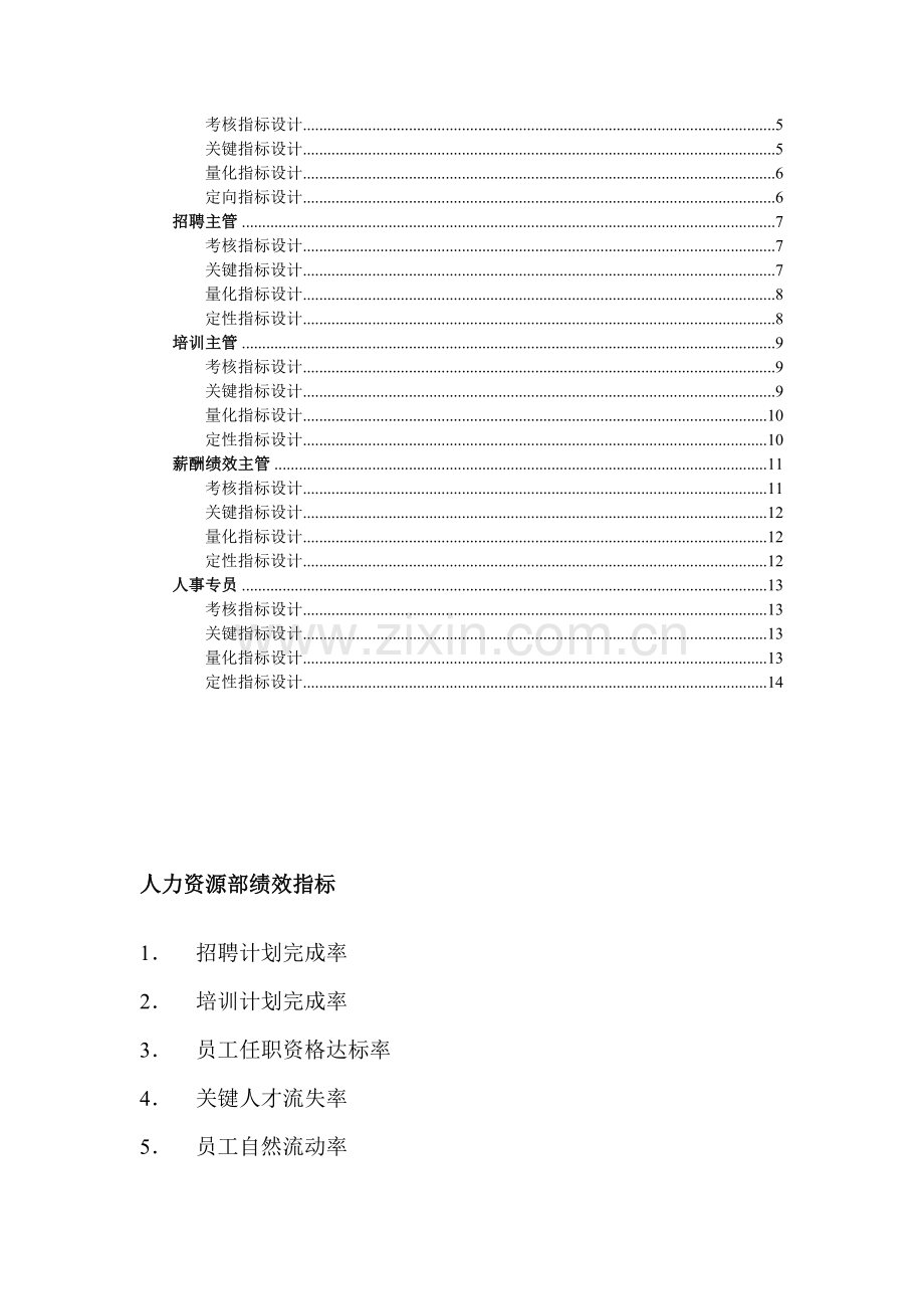 人力资源部绩效考核指标.doc_第2页