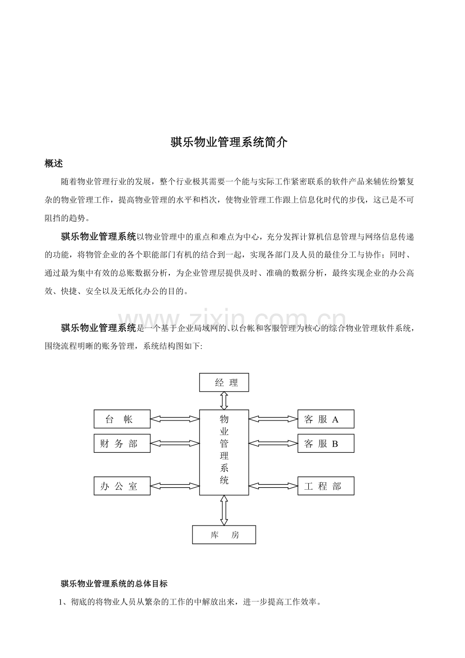 物业管理系统功能流程简介.doc_第1页