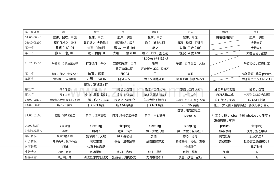 清华学霸马冬晗学习计划表(打印版).doc_第2页