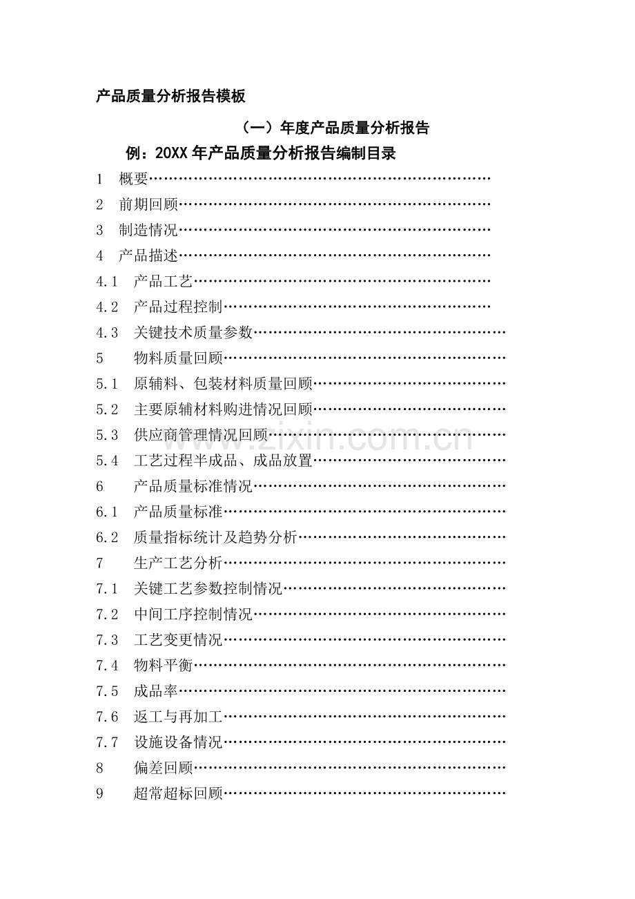 产品质量分析报告目录.doc_第1页