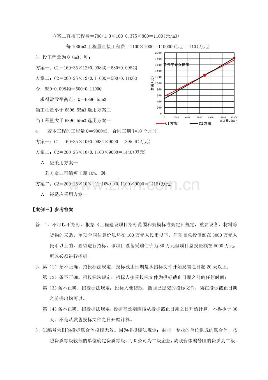 2010年造价工程师《工程造价案例分析》考试参考答案.doc_第3页