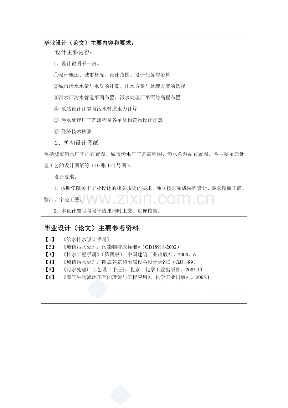 15万吨环境工程毕业设计任务书.doc_第3页