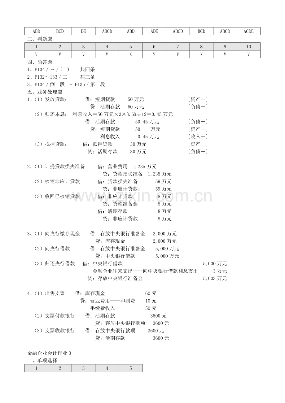 电大金融企业会计形成性考核参考答案.doc_第2页