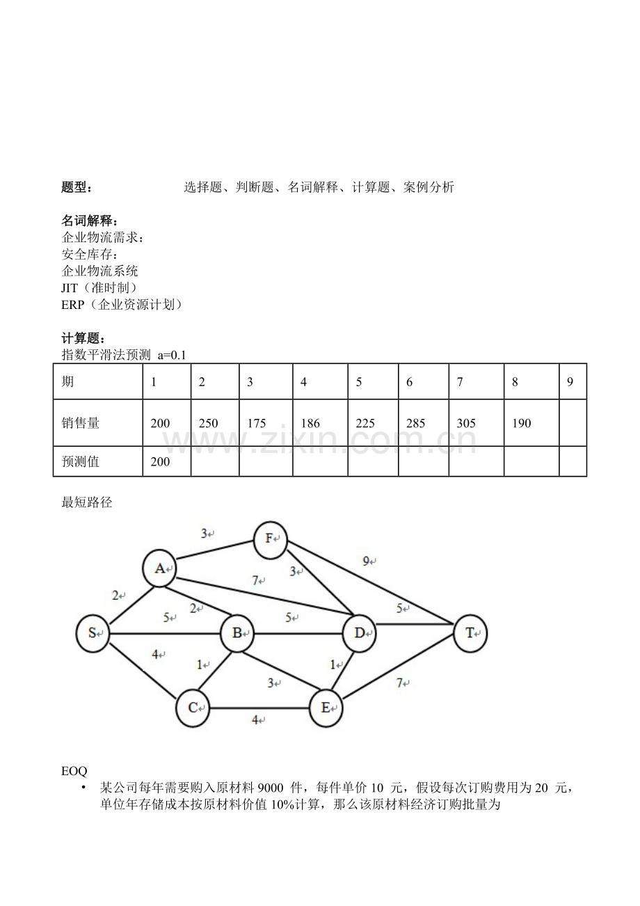 企业物流管理--打印版.doc_第1页