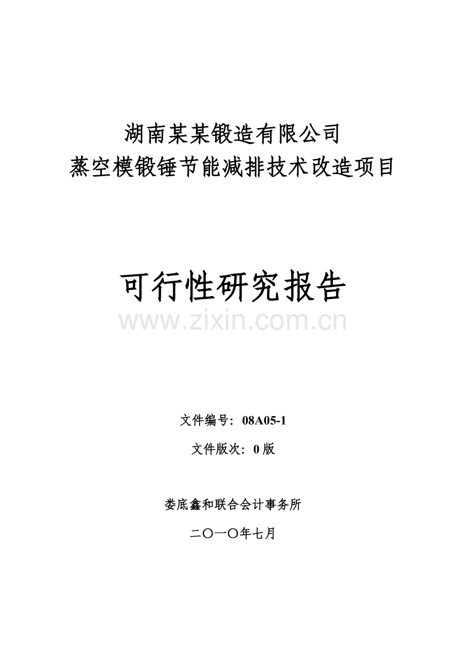 湖南某锻造有限公司蒸空模锻锤节能减排技术改造项目可行性研究报告.doc_第2页