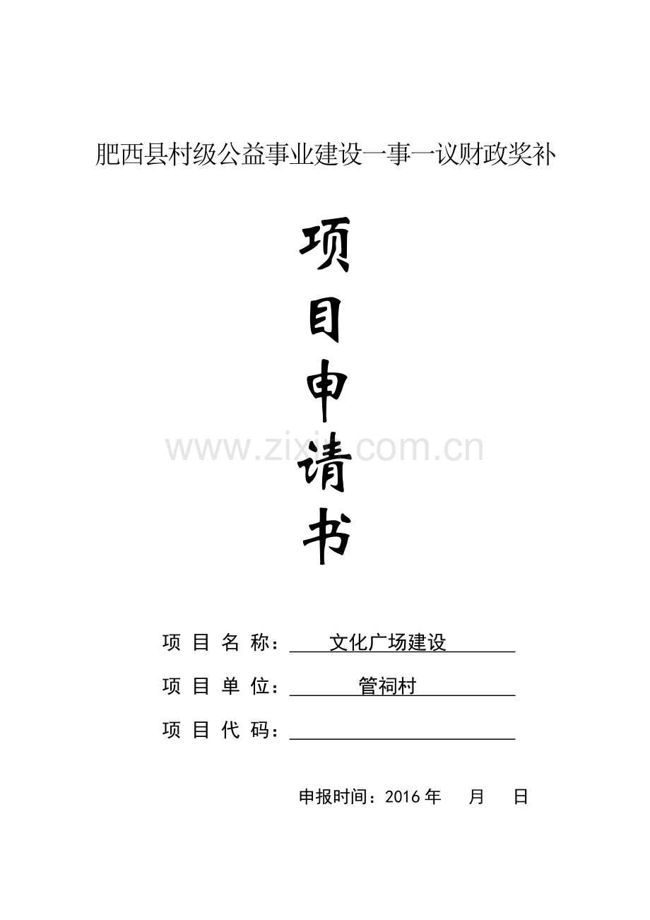 管祠村文化广场建设项目申请书.doc_第1页