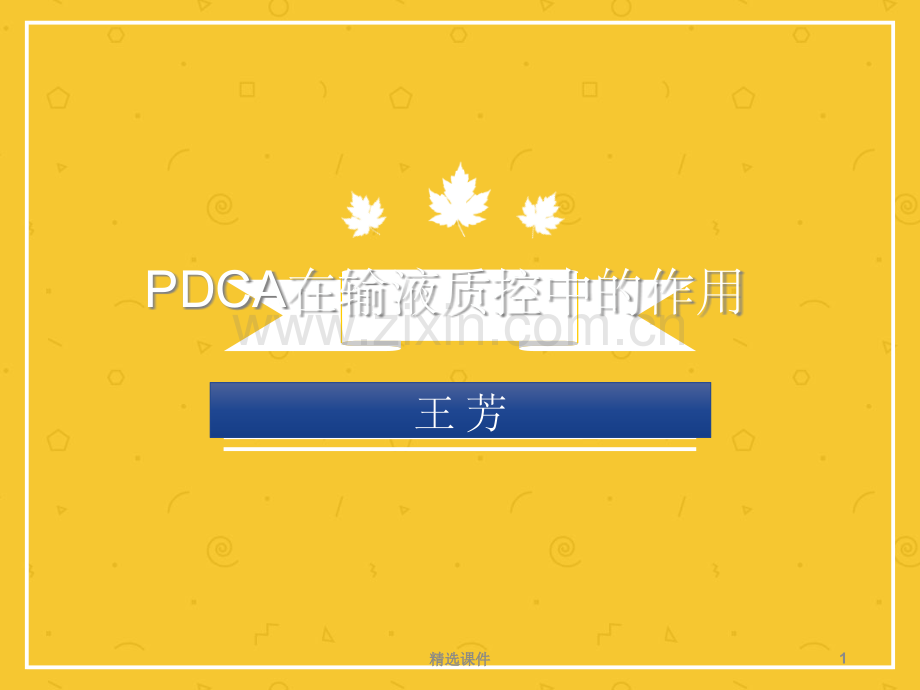 PDCA模式在输液质控中的应用.ppt_第1页