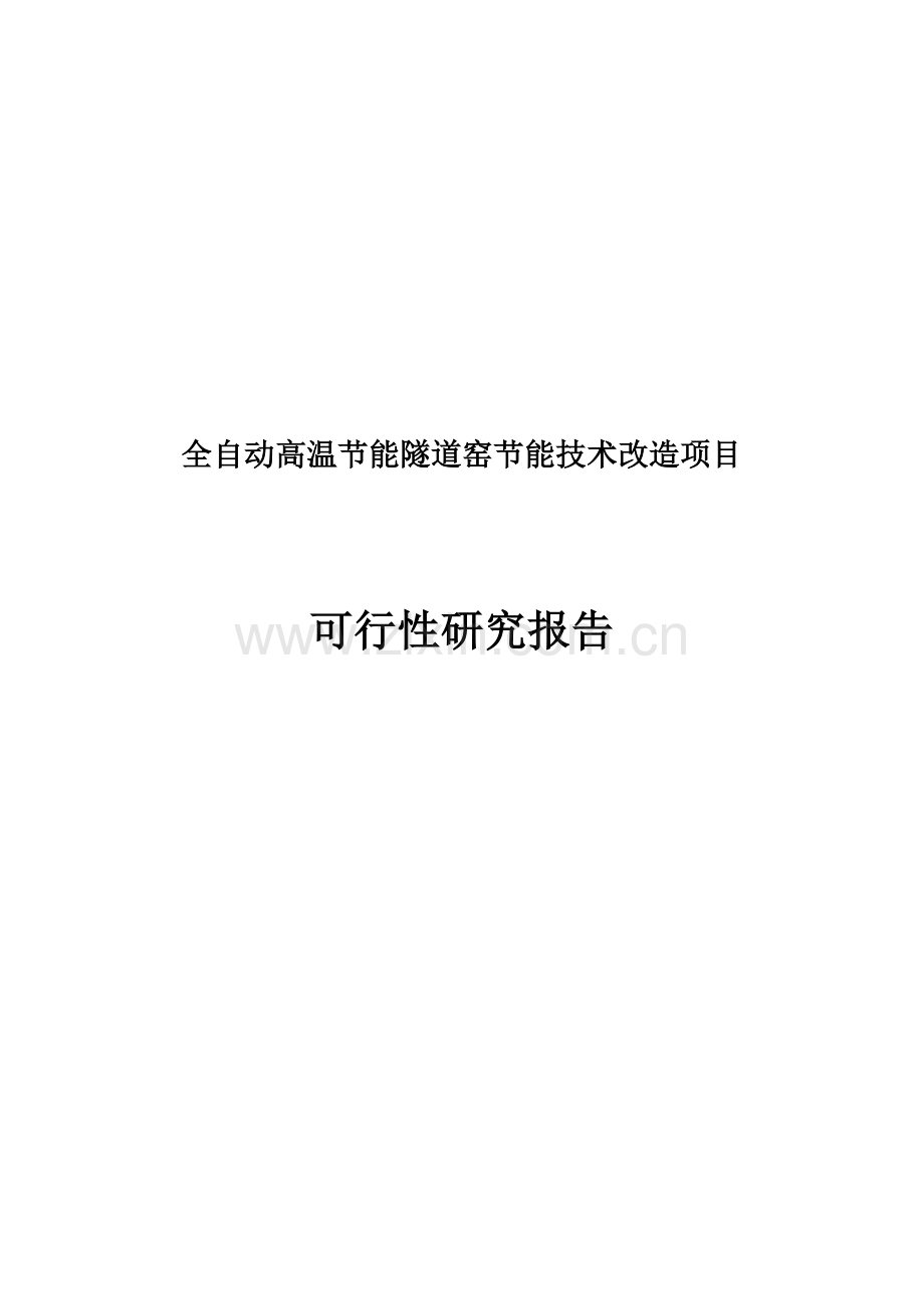 能评报告全自动高温节能隧道窑节能技术改造项目申请建设可行性研究报告.doc_第1页