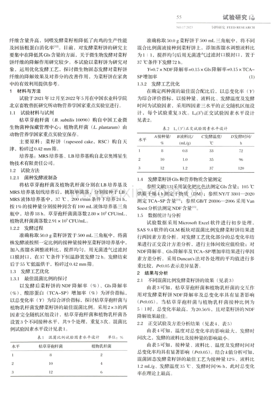 混菌固态发酵菜籽饼工艺优化研究.pdf_第2页