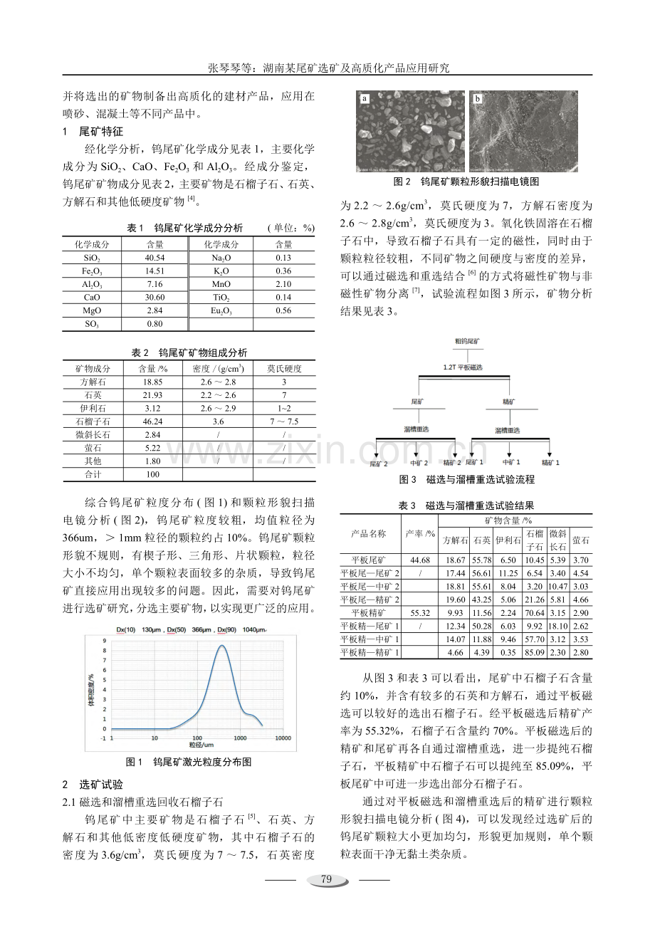 湖南某尾矿选矿及高质化产品应用研究.pdf_第2页