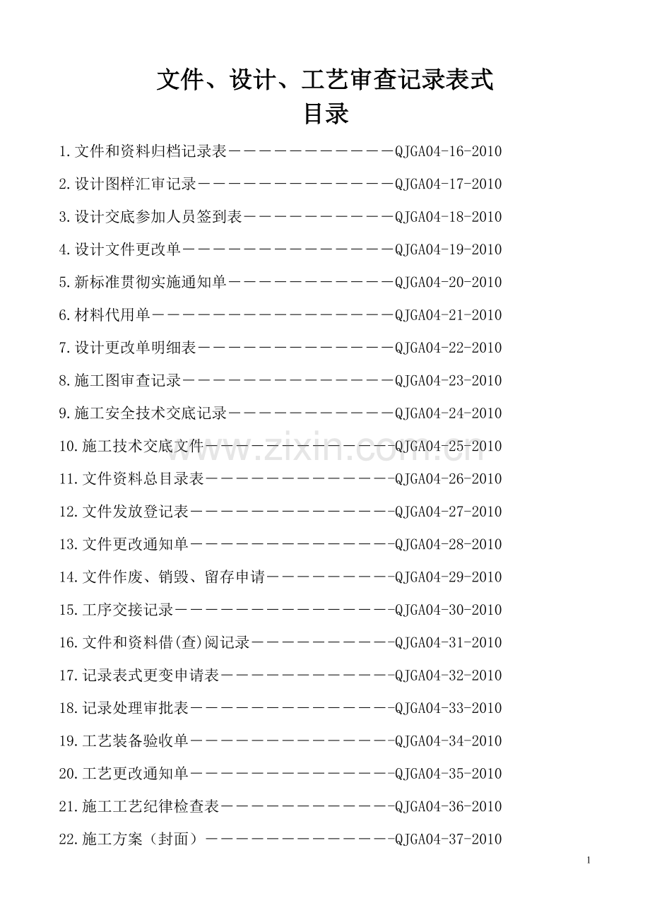 建筑集团有限公司--文件-设计-工艺审查记录表式资料汇编.doc_第1页