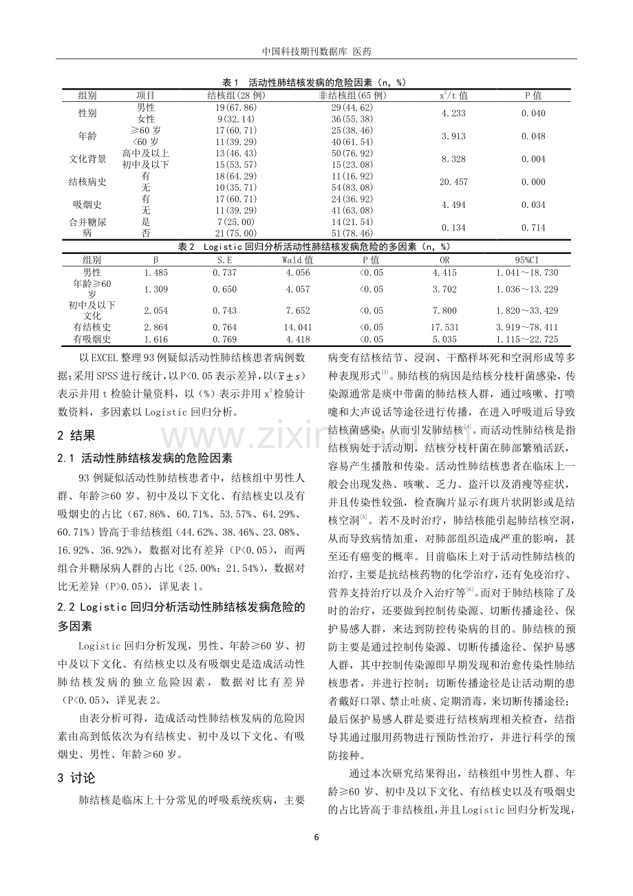 活动性肺结核发病地的危险因素分析及防控措施.pdf_第2页