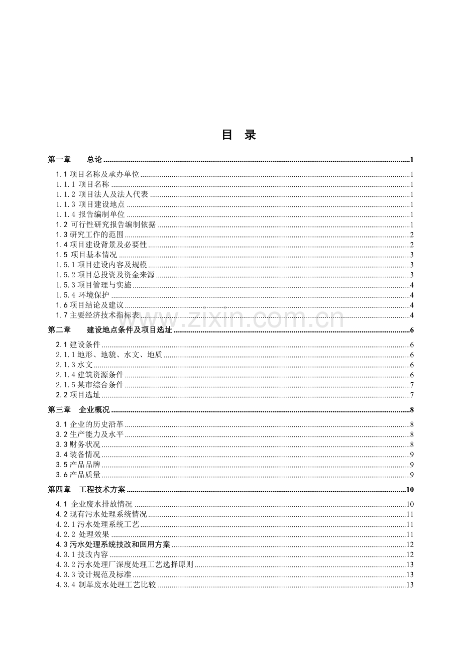 某制革公司有限公司污水处理技改及回收利用项目可行性研究报告.doc_第2页