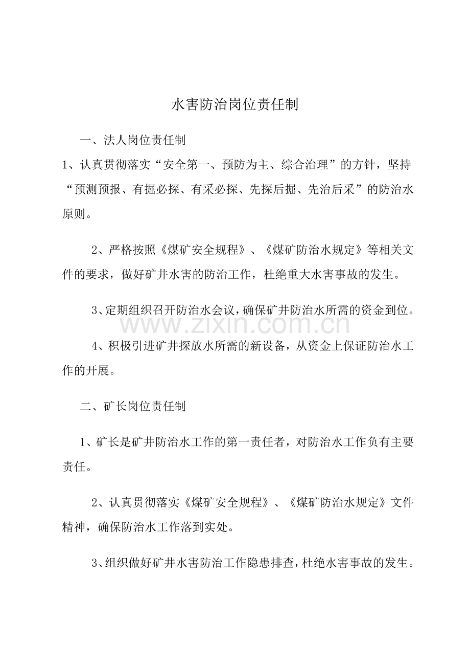 大型煤矿防治水管理岗位责任制和管理制度汇编【20份责任制+20份管理制度】.pdf_第3页