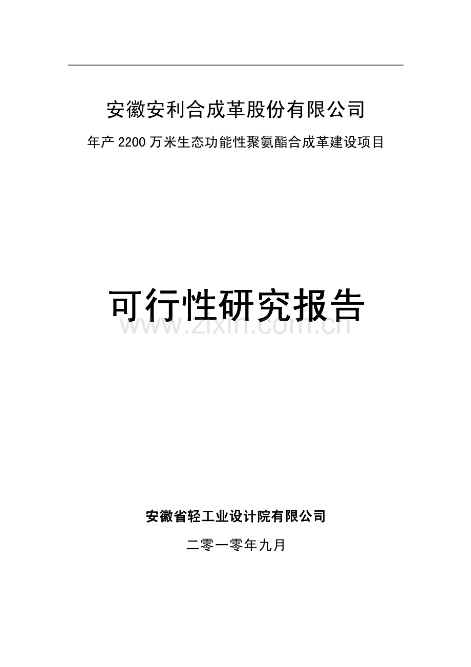 年产2200-万米生态功能性聚氨酯合成革建设项目可行性研究报告.pdf_第1页