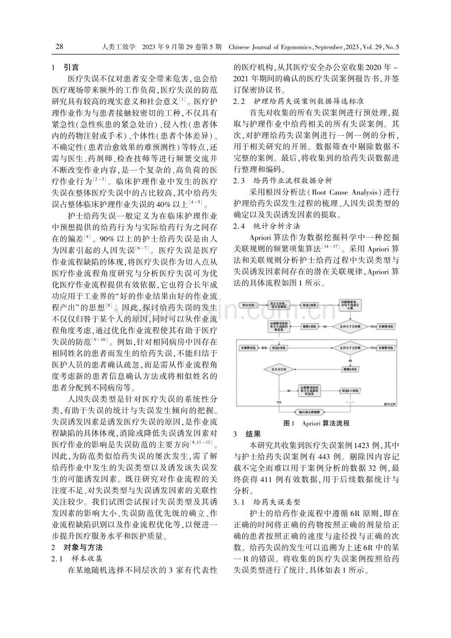 护士给药作业中人因失误类型与失误诱发因素间的关联研究.pdf_第2页