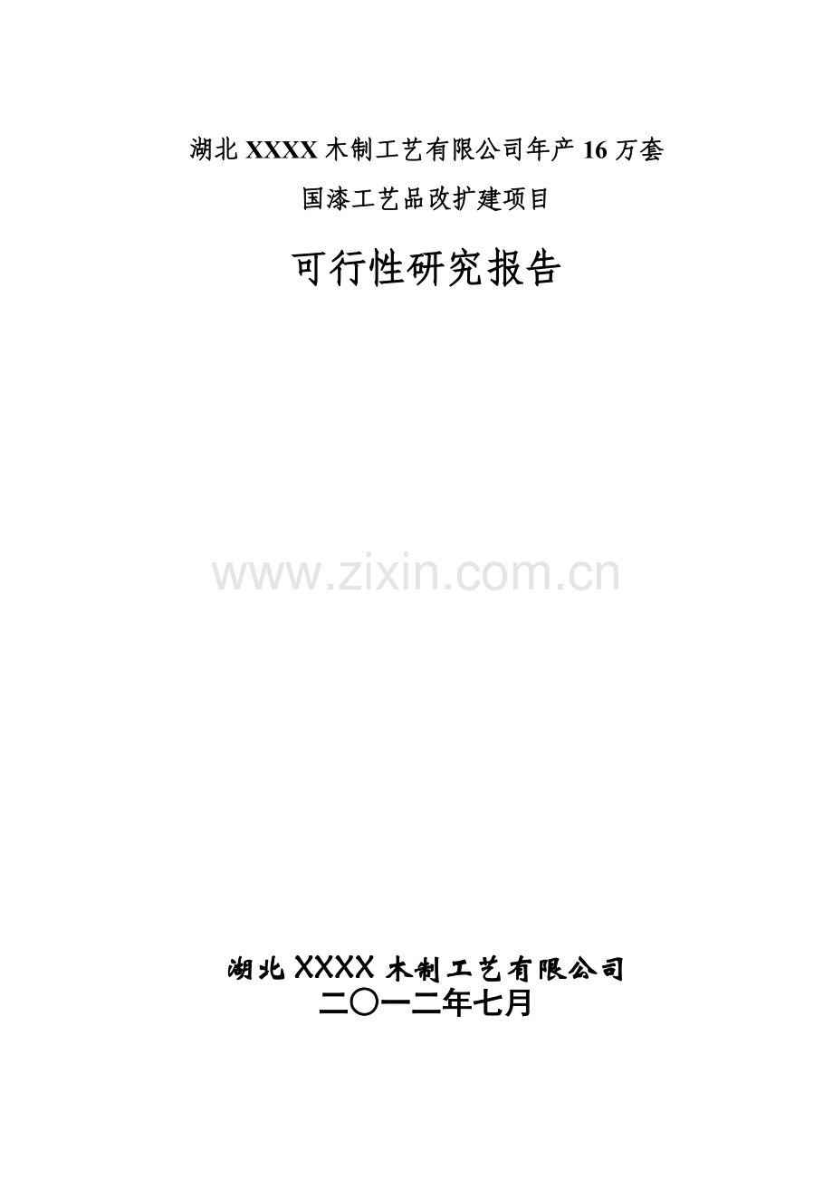 年产16万套国漆工艺品改扩建项目可行性研究报告.doc_第1页