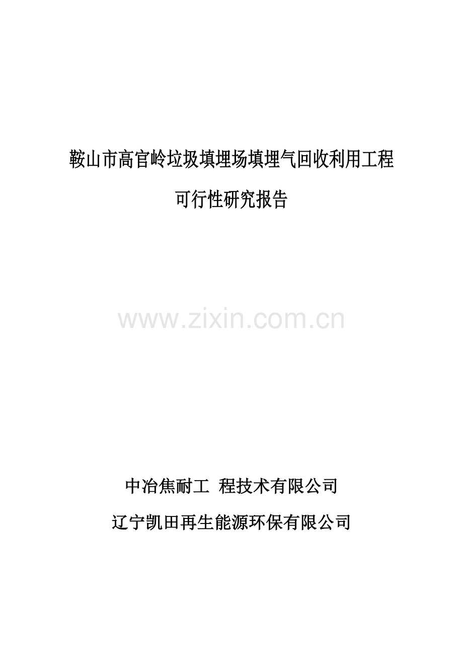 垃圾填埋场填埋气回收利用工程可行性研究报告.doc_第1页