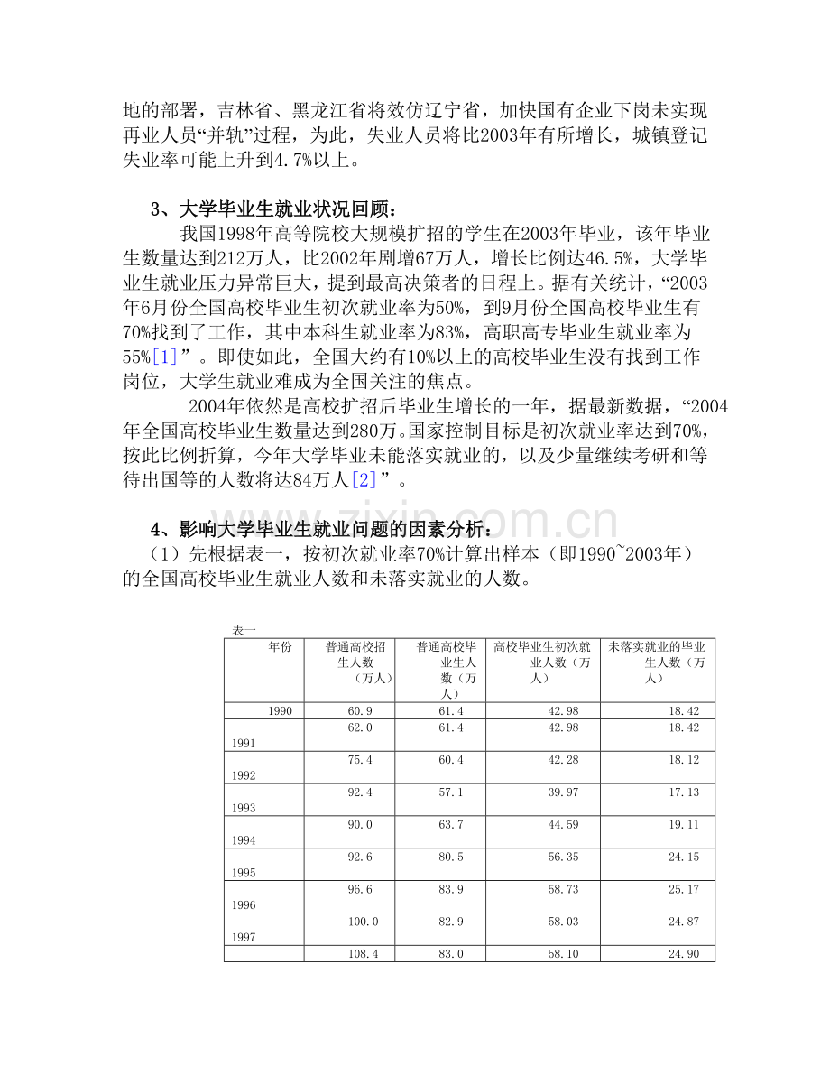 关于影响大学生就业问题全套与人口老龄化问题全套的因素分析与思考.doc_第2页