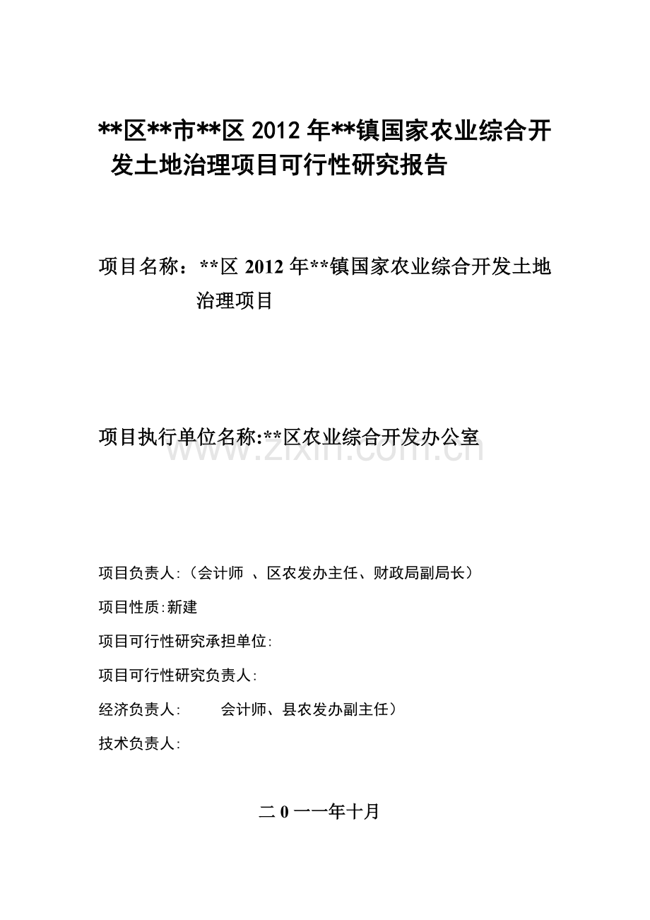 XX镇国家农业综合开发土地治理项目可行性研究报告.doc_第2页