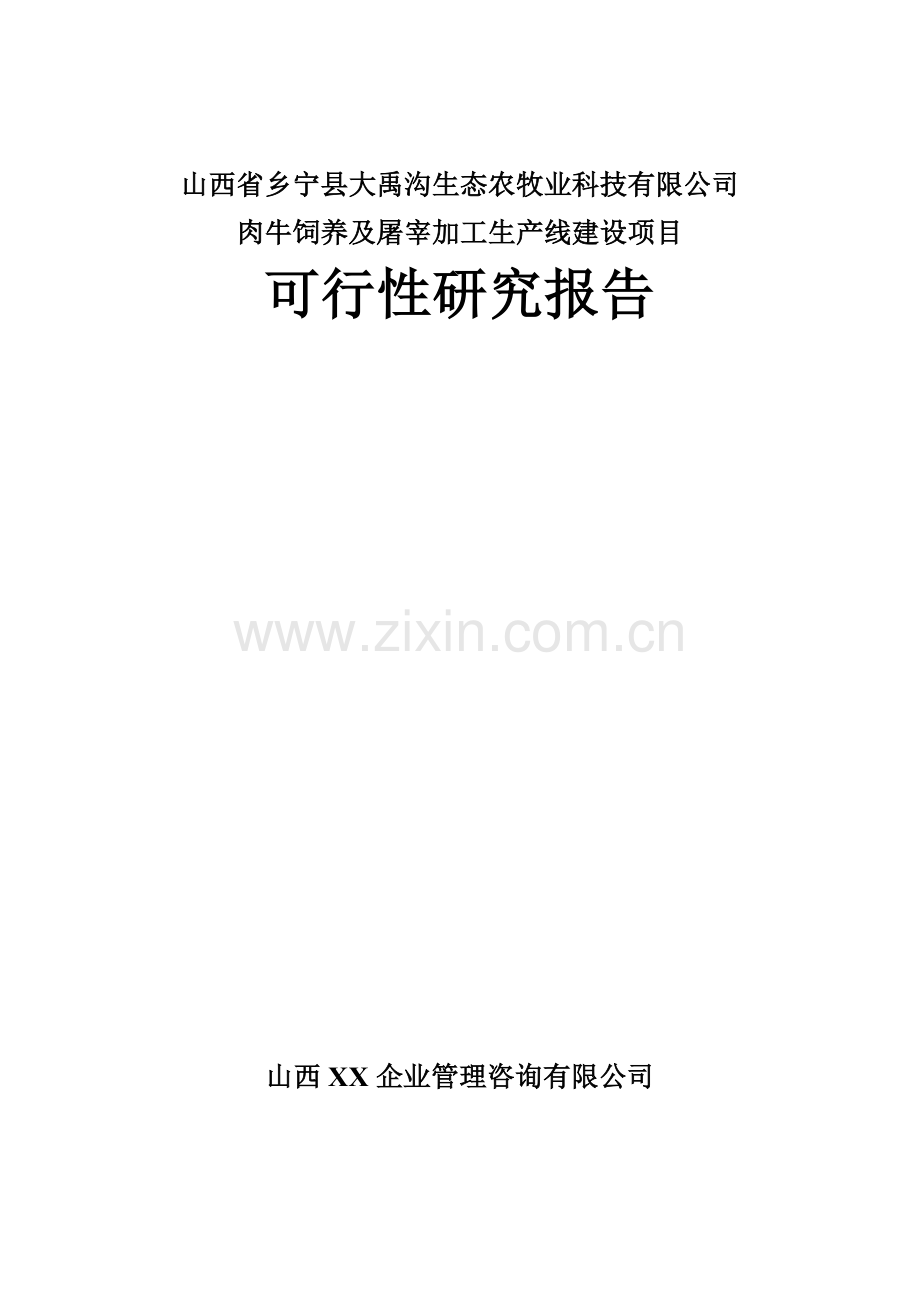 肉牛饲养及屠宰加工生产线建设项目可行性研究报告.doc_第1页