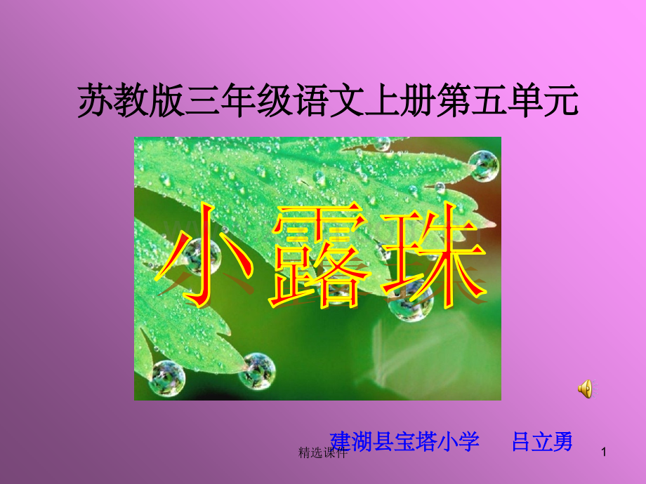 (苏教版)语文三年级上册-小露珠.ppt_第1页