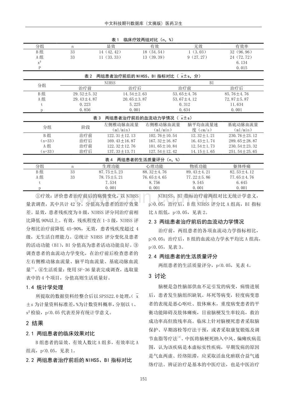 化瘀醒脑汤联合针灸对脑梗患者活动功能的疗效.pdf_第2页