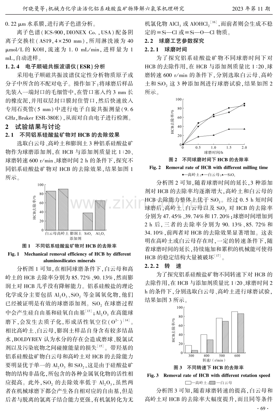 机械力化学法活化铝系硅酸盐矿物降解六氯苯机理研究.pdf_第3页