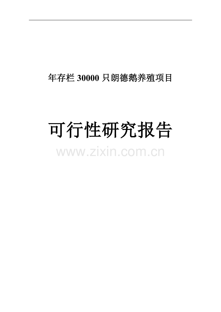 年存栏30000只朗德鹅养殖项目建设可行性研究报告.doc_第1页