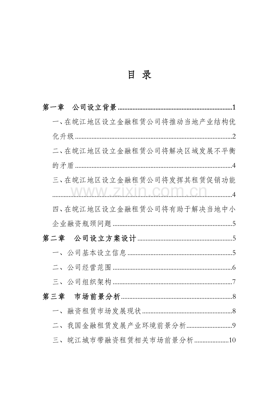 长江金融租赁有限公司项目可行性研究报告.doc_第2页