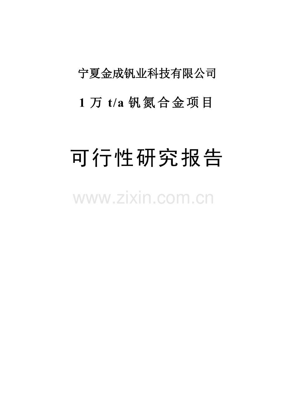 年生产1万吨钒氮合金项目可行性研究报告.doc_第1页