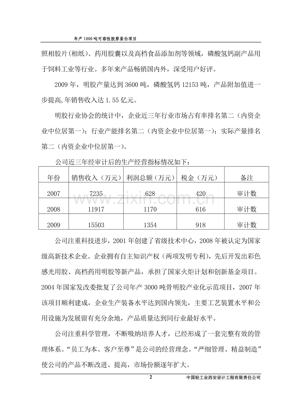 年产1000吨可溶性胶原蛋白项目建设可行性研究报告.doc_第2页