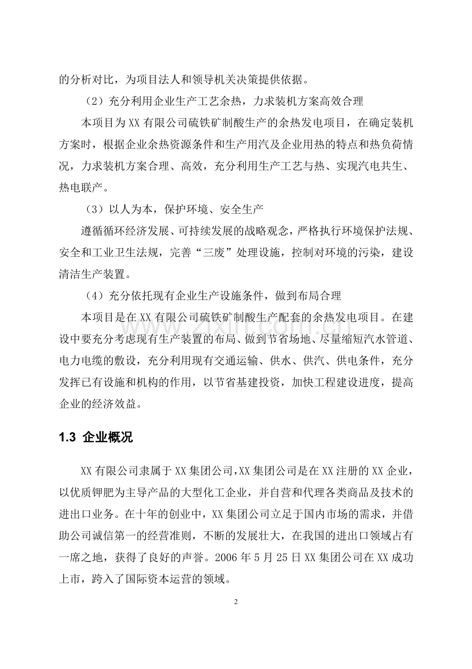 硫铁矿制酸余热发电项目建设投资可行性研究报告书.doc_第2页