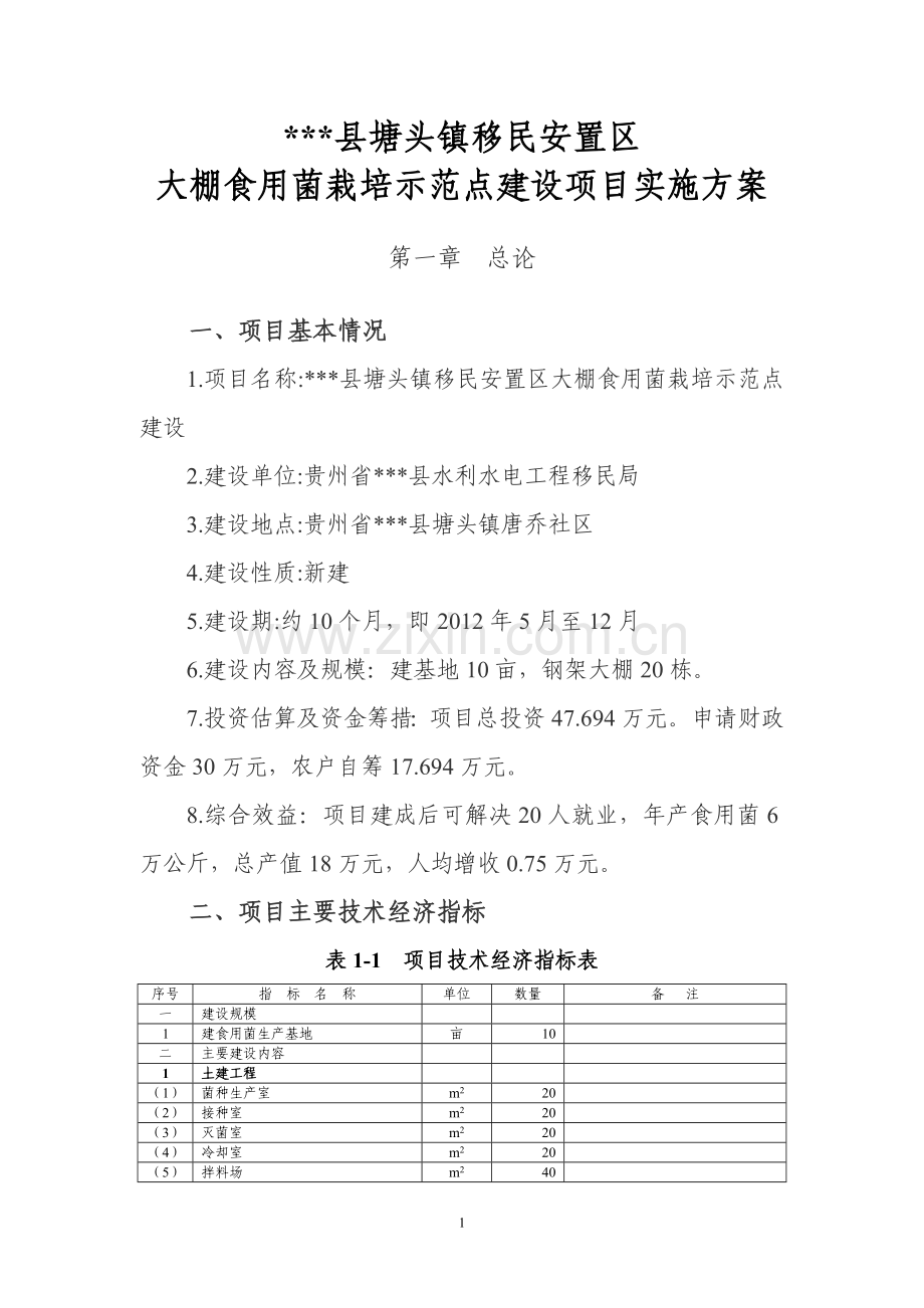 大棚食用菌栽培示范点建设项目--实施方案.doc_第3页