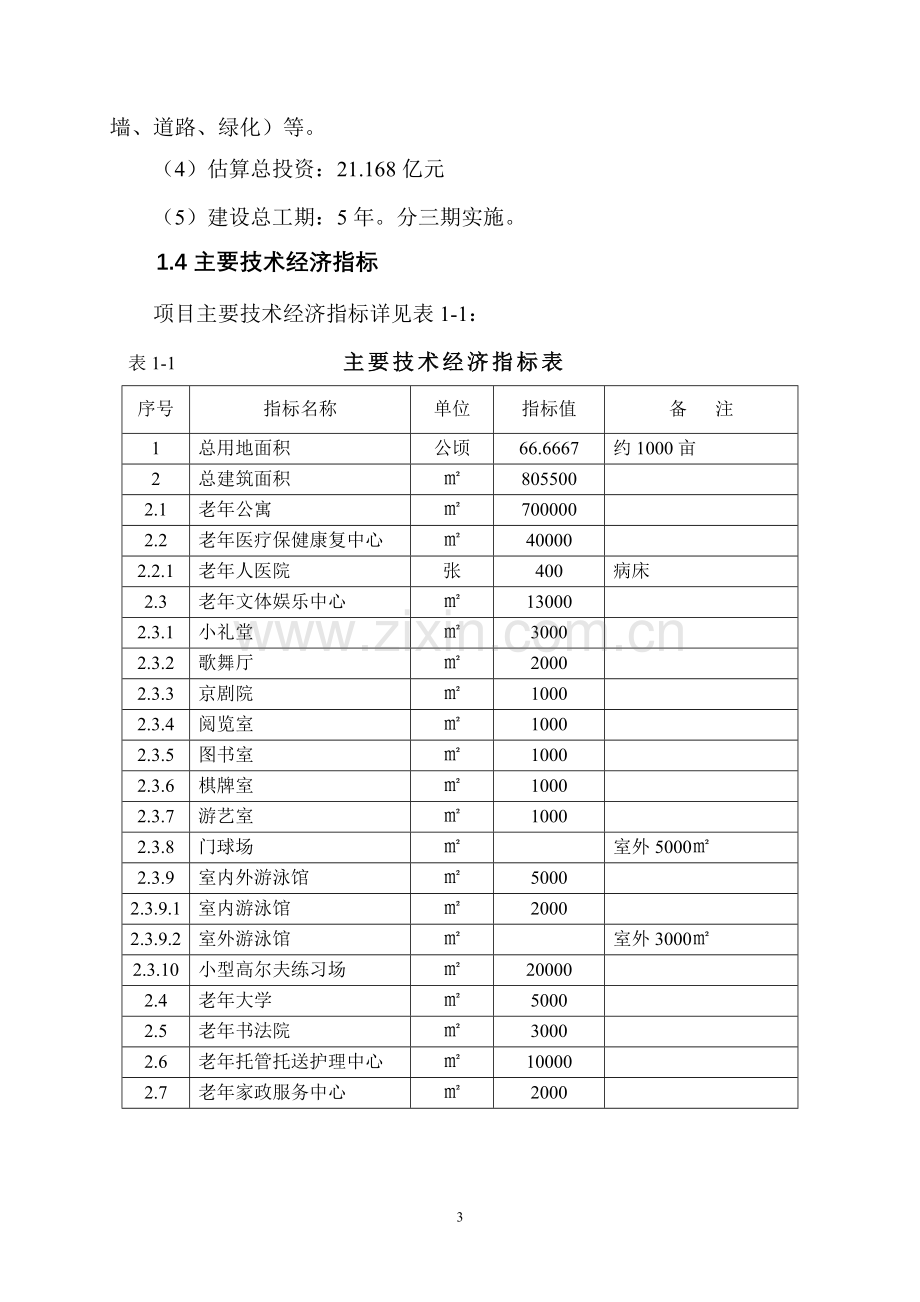 南方某老年生活娱乐设施项目申请立项可行性研究报告.doc_第3页