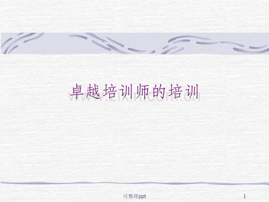 《卓越培训师的培训》.ppt_第1页