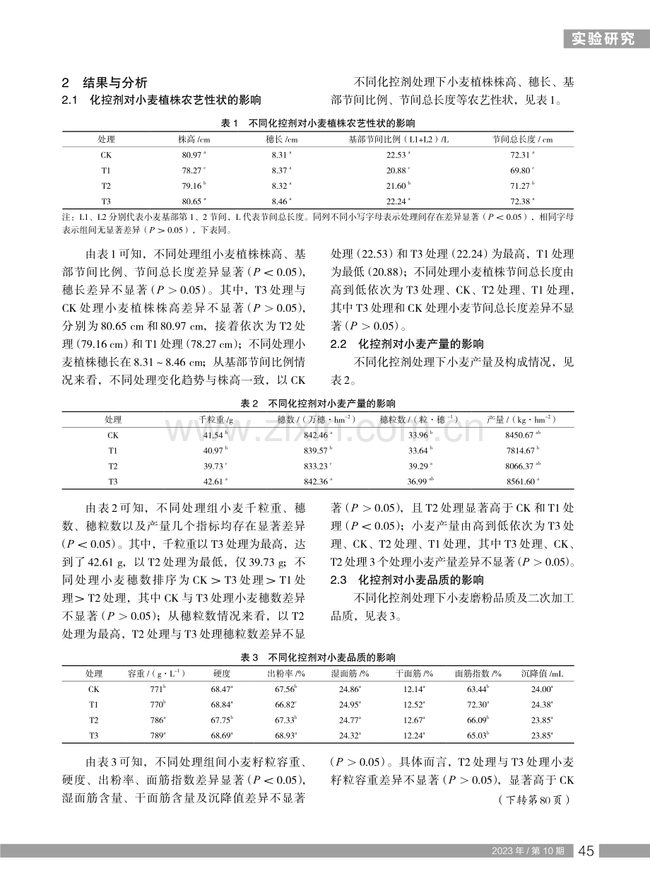 化控剂对小麦农艺性状及产量的影响.pdf_第2页