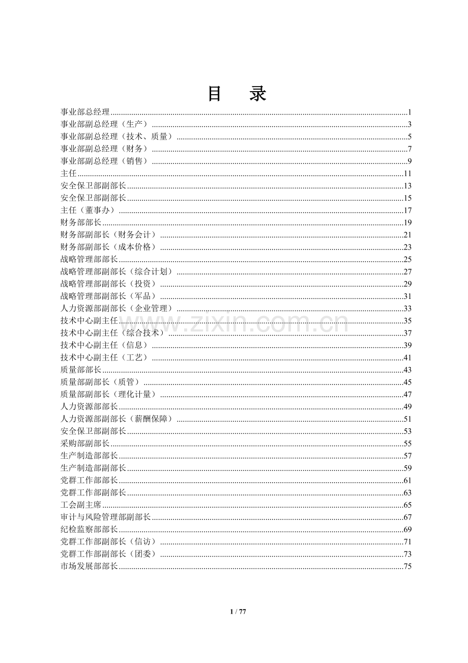 特种专用车辆及乘用车零部件生产公司岗位说明书(中层管理)制度.doc_第1页