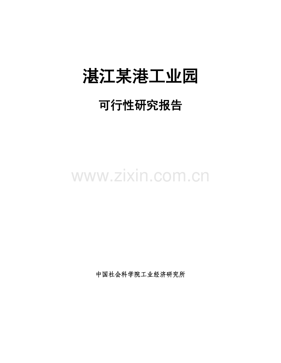 湛江临港工业园可行性研究报告(全文).doc_第1页