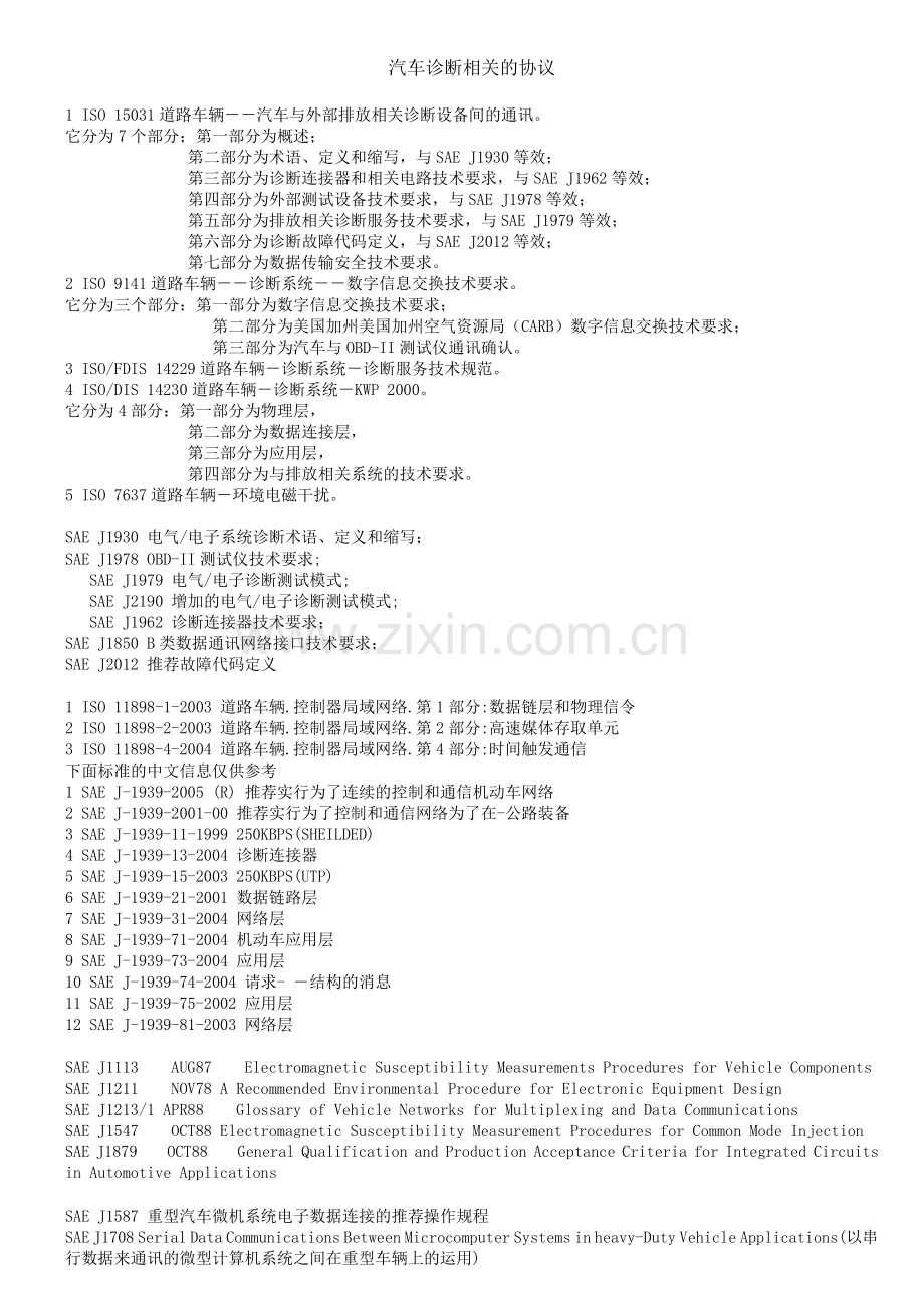 汽车诊断相关的协议.doc_第1页